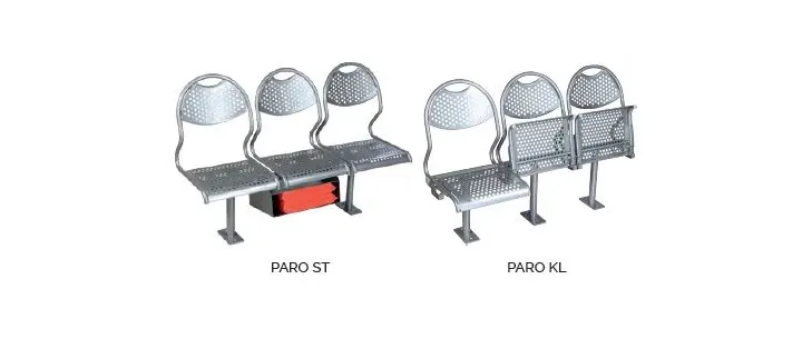 Bancs passagers en acier inoxydable