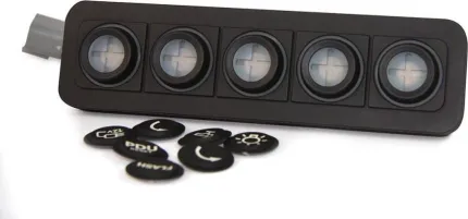 Clavier de commande Powerkey Pro à 5 touches RGB de Ø24mm, avec protocole J1939 et connecteur Deutsch à 4 broches