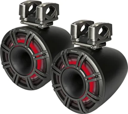 2 enceintes 11'' - KMTC 300W LED - Noir - Montage barre