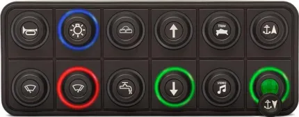 Clavier de commande Powerkey Pro à 12 touches RGB de Ø15mm, avec protocole CANopen, sans ses pastilles gravées