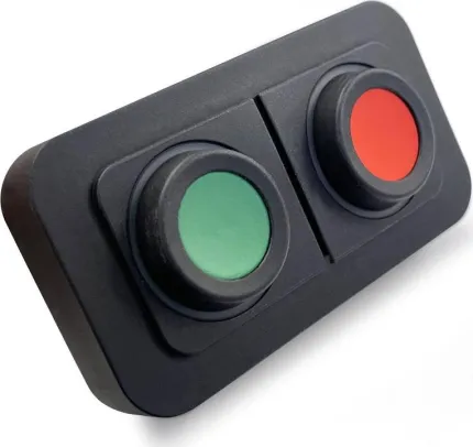 Clavier de commande Powerkey Pro à 2 touches RGB de Ø24mm, avec protocole CANopen, sans ses pastilles gravées