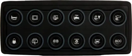 Clavier de commande Powerkey Pro V2 Lisse à 12 touches RGB de Ø15mm, avec protocole CANopen, sans ses pastilles gravées