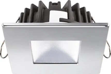 Downlight LED carré - MARINA XP LP 4W 9-32Vdc - Inox poli - Blanc naturel / Rouge - 80° - IP66
