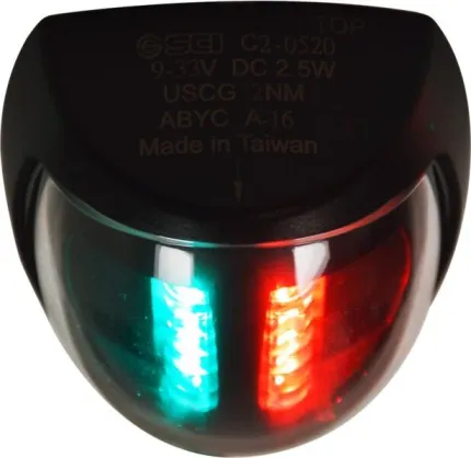 FEU BICOLORE RGE/VERT 112.5°+112.5°1.7W- EMBARCATIONS< 20M-2NM