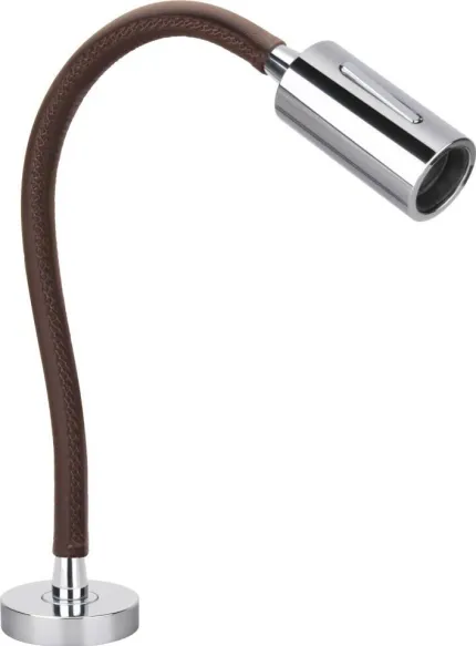 Liseuse LED orientable Audrey 10/30V Habillage cuir marron
