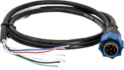 Prise Bleue : Câble Adaptateur de sonde (fils dénudés) vers prise Sondeur Navico Bleue 5 à 7 Broches