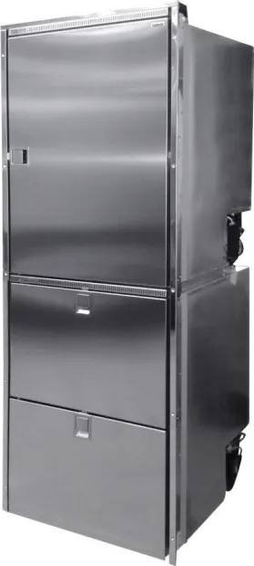 Réfrigérateur COMBI LINE 320L (160+95+65L) face inox - charnières à droite