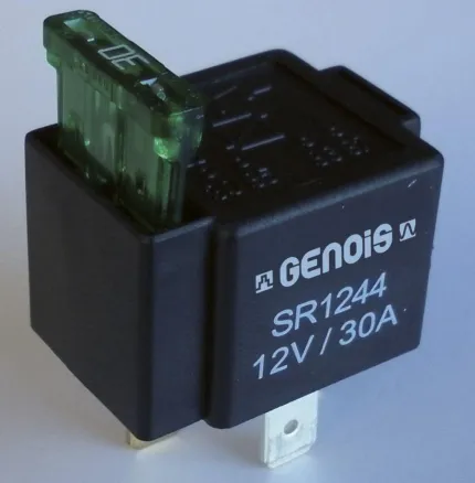 Relais contacteur avec fusible 4 bornes 12V/30A fixation