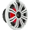 2x HP 8'' avec grilles blanches et grises charbon de 200 mm - LEDs RGB - 4 ohms - Série KM