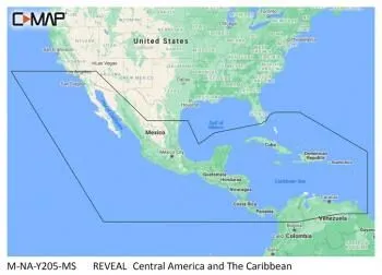 Carte C-MAP® Reveal™ Amérique Centrale & Caraïbes