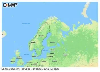 Carte C-MAP® Reveal™ Norvège & Suède Intérieure