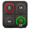 Clavier de commande Powerkey Pro à 4 touches RGB de Ø15mm, avec protocole J1939, sans ses pastilles gravées