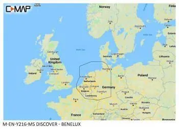 Carte C-MAP® Discover™ Belgique / Pays-Bas / Luxembourg Côtes & Eaux Intérieures