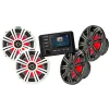 Pack Dual : KMC4 + 4HP6.5''Led + Antenne + câble audio