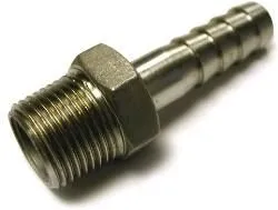 Raccord cannelé mâle inox 1/4'' 8mm