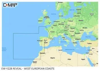 Carte C-MAP® Reveal™ Europe Côtes Ouest