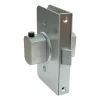 Serrure batteuse reversible anodisée argent