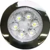 Downlight LED rond - 6PWLEDs 2.5W 230Vac - Chrome - Blanc chaud - Angle étroit