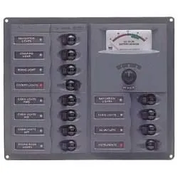 Tableau 12 disjoncteurs 12V + voltmètre