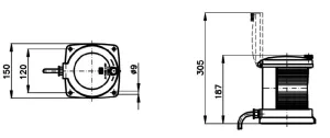 FEU SERIE 500 TOUT HORIZON BLANC 360° 5NM, 12-24V