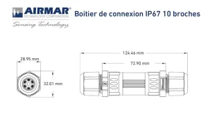 Boîte de jonction IP67 - 10 broches - 18-22AWG