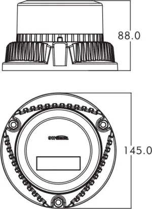 Feu bi-fonction flash et rotatif MU bleu 3 points