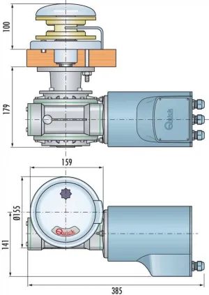 Guindeau vertical Rider 12V 1400W sans poupée 8mm
