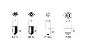 Lampe P28 tube 220V 65W
