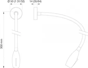 Liseuse / Lecteur de carte  LED  MAYA 10-30V chrome Long. 30cm
