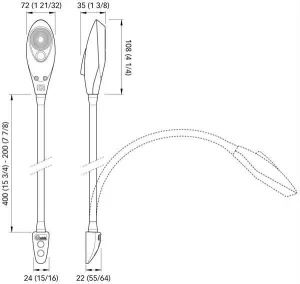 Liseuse / Lecteur de carte  LED SHARK 10-30V Long. 50cm