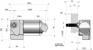 Moteur essuie-glace 24V arbre L25mm