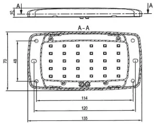 Plafonnier extra-plat 34 leds 12V + Inter