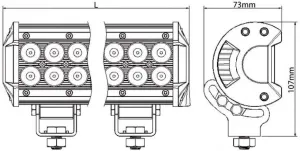 Projecteur 6 LED 18W 1250 lm