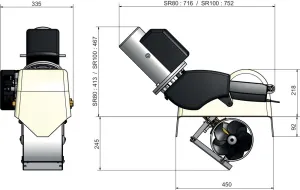 Propulseur rétractable SR80/185T 12V
