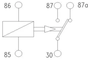 Relais 5 bornes 12V 20/30A standard fixation