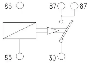 Relais 5 bornes 12V 30A standard