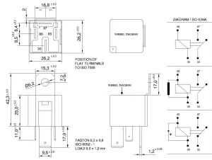 Relais démarrage 12V 70A + attache