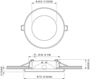 Spot halogène Ø72mm TEO inox poli 12V 10W