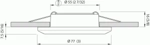 Spot LED Ø 77mm SELENE INOX 10-30V blanc naturel - interrupteur