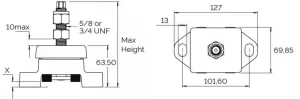Support moteur charge latétrale avec protection 36/104kg