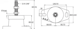 Support moteur cylindrique 295/680kg