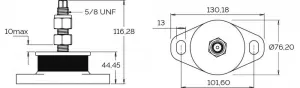 Support moteur cylindrique 45/82kg